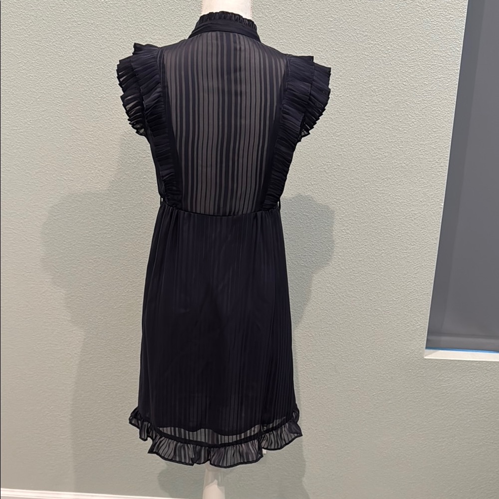 Adorable Navy Blue Ruffled Dress - Picture 3 of 6